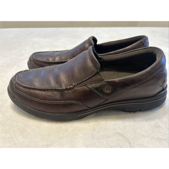 Rockport Men’s Shoes Size 10.5 W Wide Brown Leather Slip On Casual Comfort XCS - Picture 5 of 9